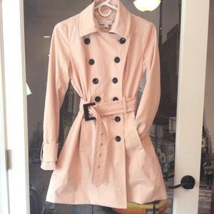 Blushing Pink [NY&C] Classic Elegant Trench Coat